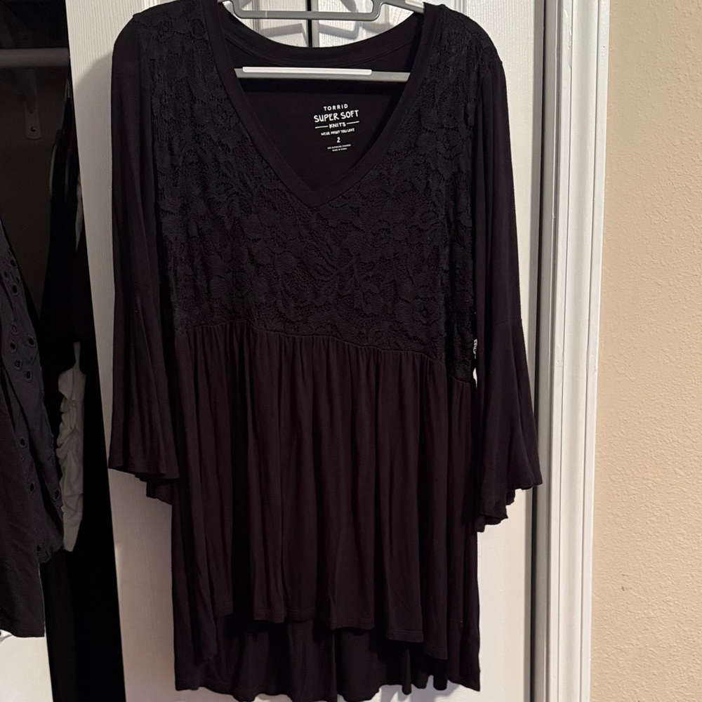 Torrid Deep Purple Lace Tunic Top